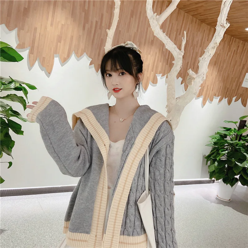 Fashion Knitted Sweater Womens Coat Long Sleeve Loose Casual Cardigan Sweater 2020 Autumn Winter Single-breasted Women Sweater