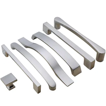 KK Silver Cabinet Handle Wardrobe Door Pulls Kitchen Cabinet Drawer Knob Furniture Hardware tiradores para armarios y cajones