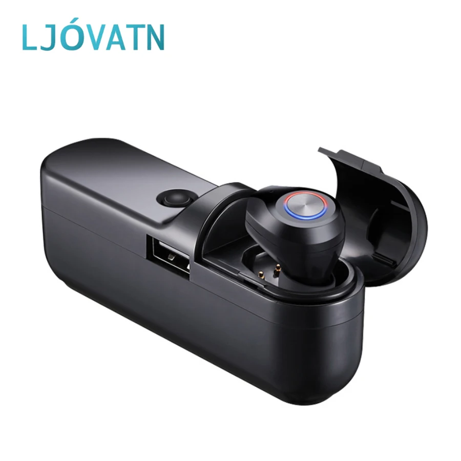 

LJOVATN Wireless Bluetooth Earphone Single Mini Headset Bluetooth 5.0 IPX4 Waterproof Build-in Mic Handfree Earbuds sport