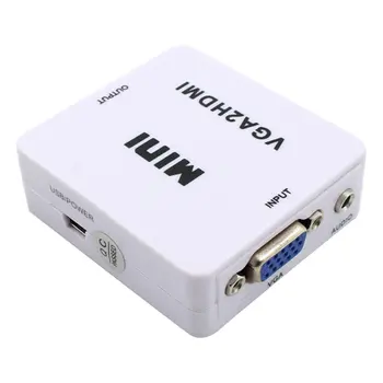 

Mini VGA to HDMI Converter VGA2HDMI Adapter Charging Cable Adapter Converter Combined Type for HDTV Projector ONLENY