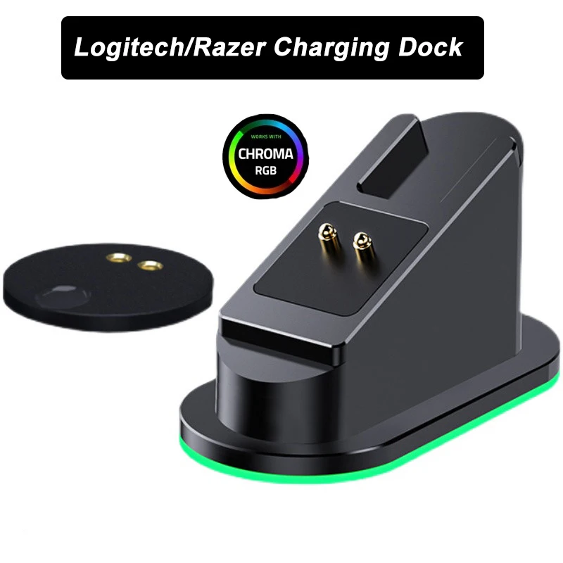 Mouse Wireless Metal Power Charging Dock Base Dorata Rgb Mod Per Razer Logitech G Pro X Wireless Superlight G903 Viper Ultimate