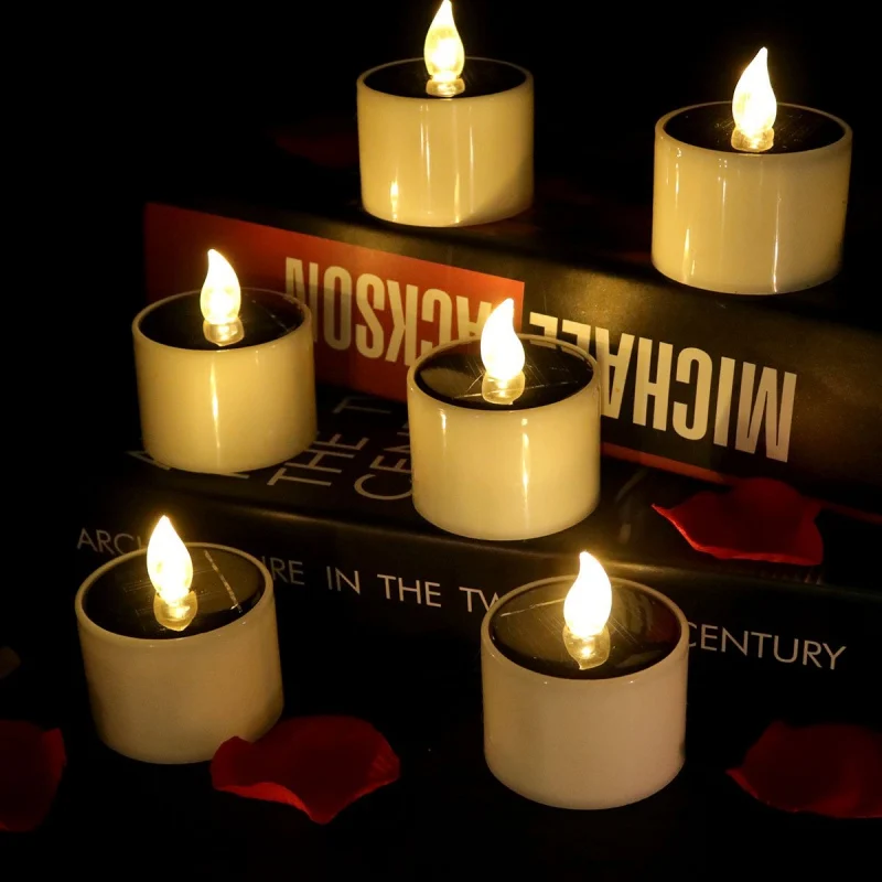 Электронные СВЕТОДИОДНЫЕ Свечи СВЕТОДИОДНЫЕ мерцающие огни Tealights романтическая свечка лампа для дома вечерние украшения на День святого Валентина 6 шт
