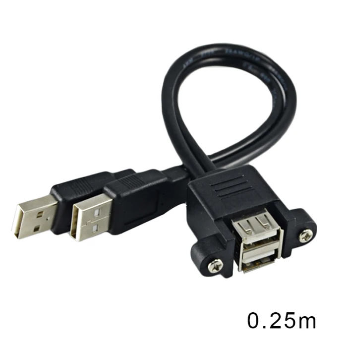 Двойной USB 2,0 удлинитель с резьбовым отверстием портативные аксессуары для домашнего офиса FKU66