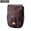 Real Leather Cowhide Retro Men Design Casual Daily Use Small Fanny Waist Belt Bag Hook Pack Fashion 6