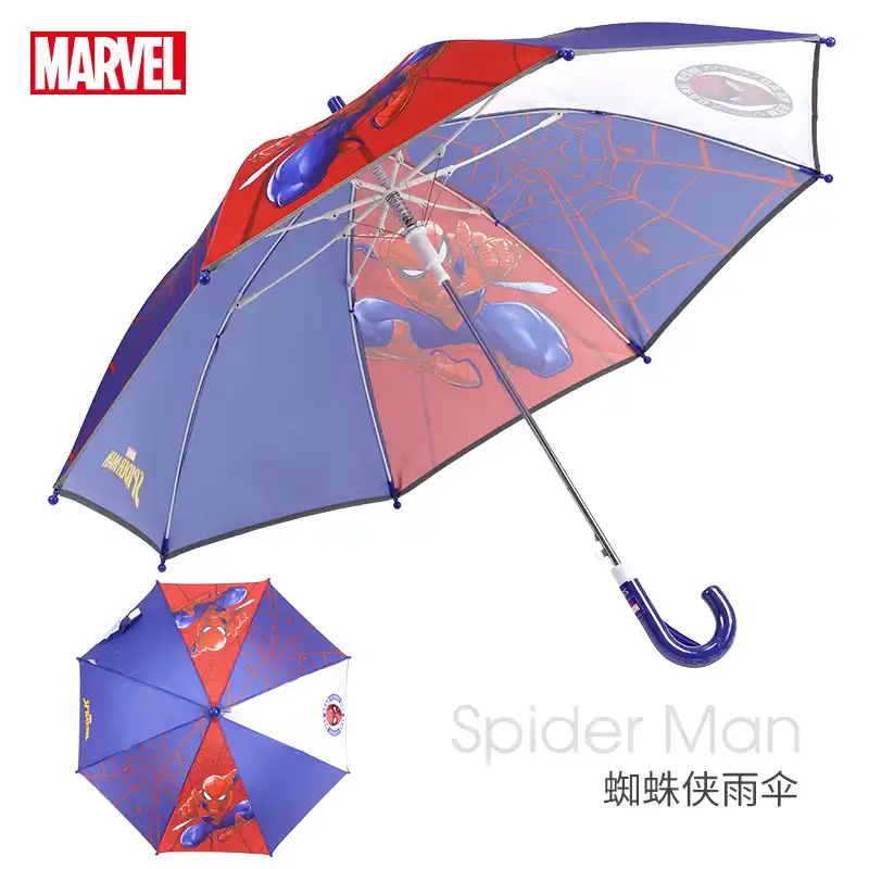 ディズニー子供傘少年ミッキーマウス学生ロングハンドル傘半自動スパイダーマン傘発光 Umbrellas Aliexpress