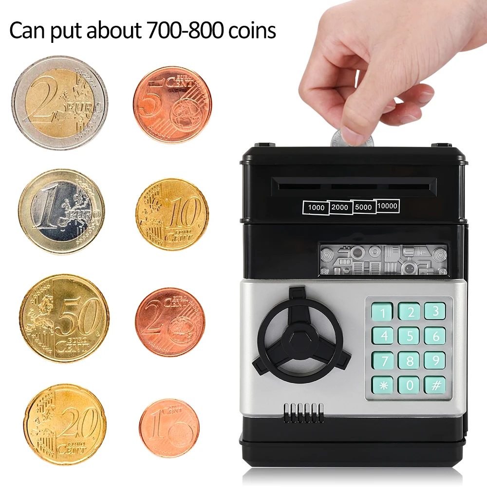 Электронный Копилка Банкомат пароль наличные монеты сберегающая коробка Сейф