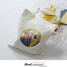 Холщовая Сумка мультяшная ткань для кошек хозяйственная сумка женская Большая вместительная сумка через плечо эко многоразовая сумка для покупок дамские сумки