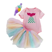 

Newborn Baby Dress New Summer Baby Girls Clothes Tulle Lace Infant XMAS Party Clothing 1 Year Birthday Dress