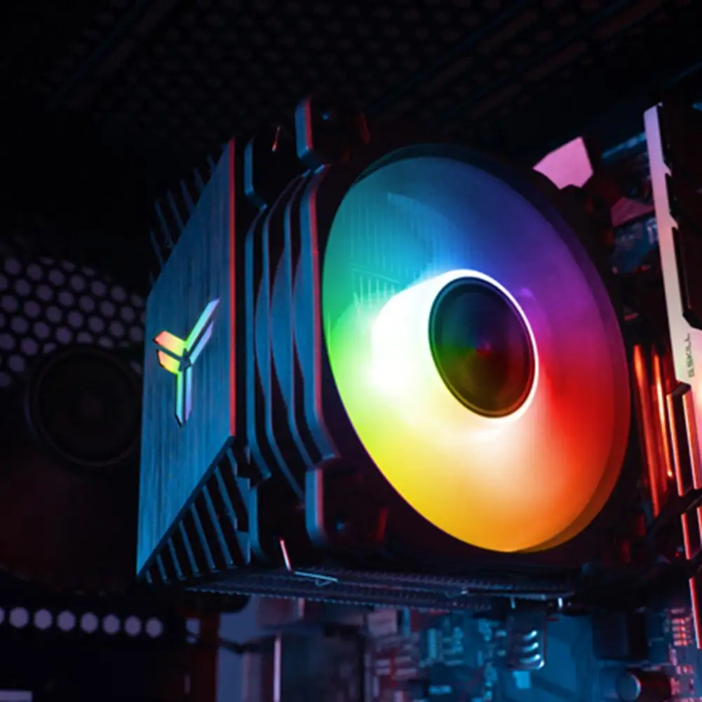 Кулер для процессора Jonsbo с 2 тепловыми трубками 92 мм RGB 3Pin Intel LGA 775 1150 1155 AMD AM2 AM3