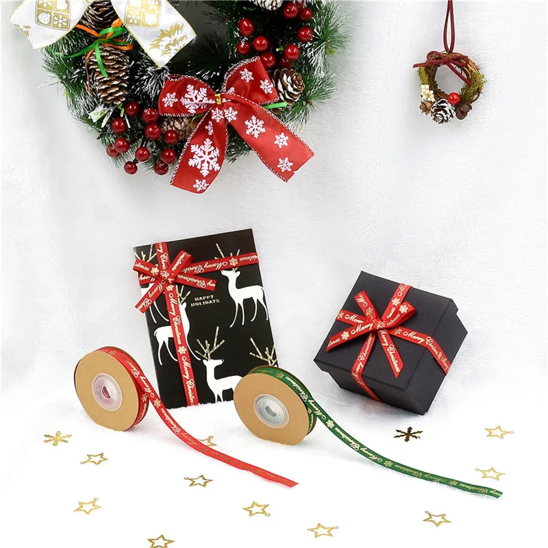 Grosgrain лента Merry Christmas для волос DIY аксессуары материалы праздничные вечерние