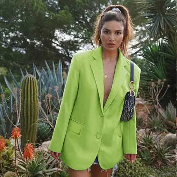 

Women Fashion Long Sleeve Winter Warm Slim Fit Career Formal Suit Jacket Top Casual Button Office Coat Work Outwear