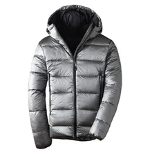 Модная повседневная мужская 90% белая гусиный пух, мужская теплая куртка, пальто с капюшоном, Повседневная утолщенная верхняя одежда, зимний пуховик