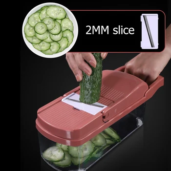 

9 in 1 Vegetable Cutter Slicer Portable Multifunctional Manual Carrot Shredder Safety Vegetable Carrot Kitchen Tools