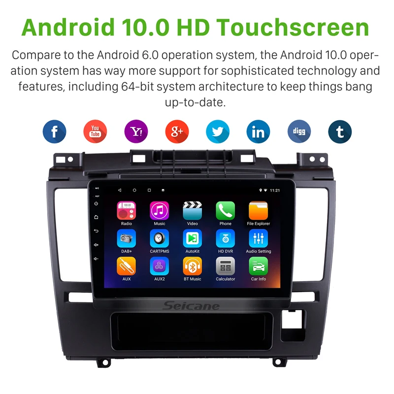 Seicane Android 10 0 для Nissan Tiida 2005 2010 9 дюймов HD сенсорный экран GPS навигация радио Bluetooth 3G Wi