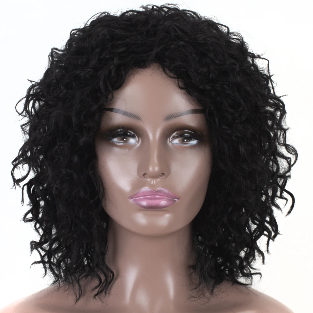 

Short Loose Curly Wigs For Black Women Synthetic Curly Wigs 10 inches Free Shipping