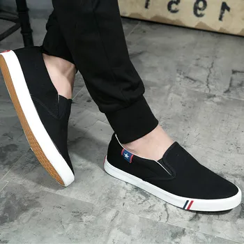 

Men Canvas Shoes White Sneakers Casual Loafers Mocassim Male shoes Adult Slip On Flats Summer Mens Trainers zapatos de hombre