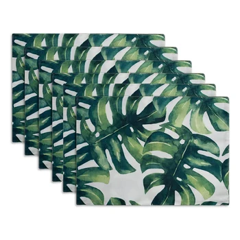 

Placemat American Green Tropical Plant Nordic Western Placemat Daily Quality Placemat-6 Piece Set