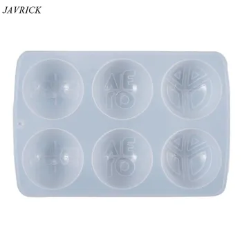

Round Letters 6 Cells Decoration Casting Silicone Mould Crystal Epoxy Resin Mold