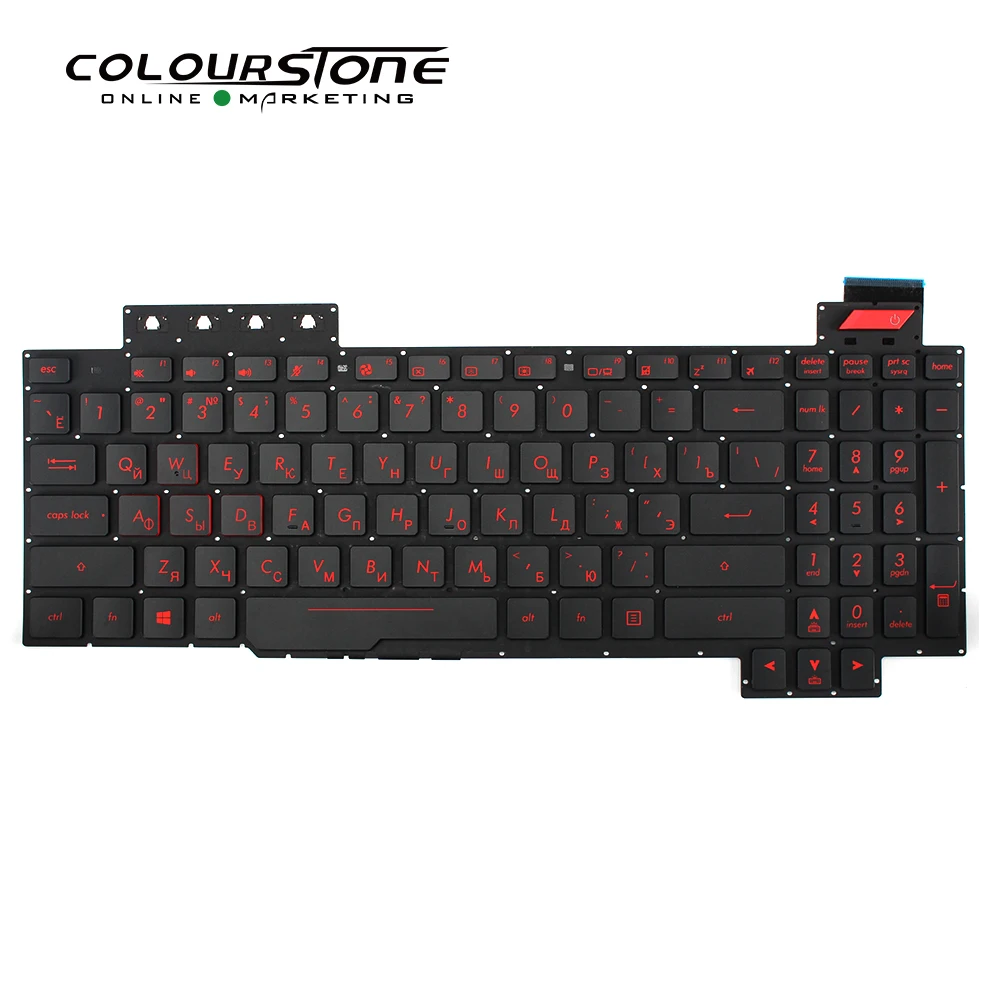 New Model Russian Layout Laptop keyboard For Asus FX63VM FX63VD FZ63VM FZ63VD ZX63VD FX503 Backlit Black Color With Red Button | Компьютеры
