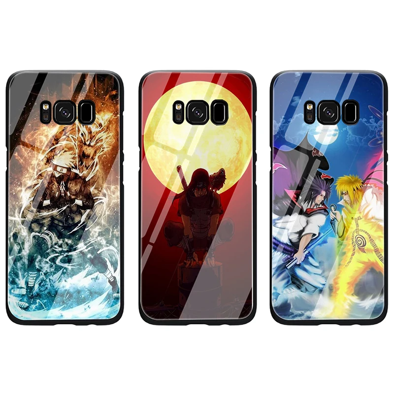 Японское аниме Наруто закаленное стекло чехол для телефона samsung S7 Edge S8 S9 S10 Note 8 9 10 plus