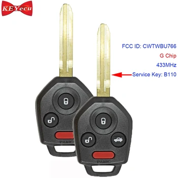 

KEYECU 2pcs for Subaru Forester Impreza WRX STI XV Crosstrek Remote Car Key Fob G Chip FCC ID: CWTWBU766 433MHz ASK B110 Blade
