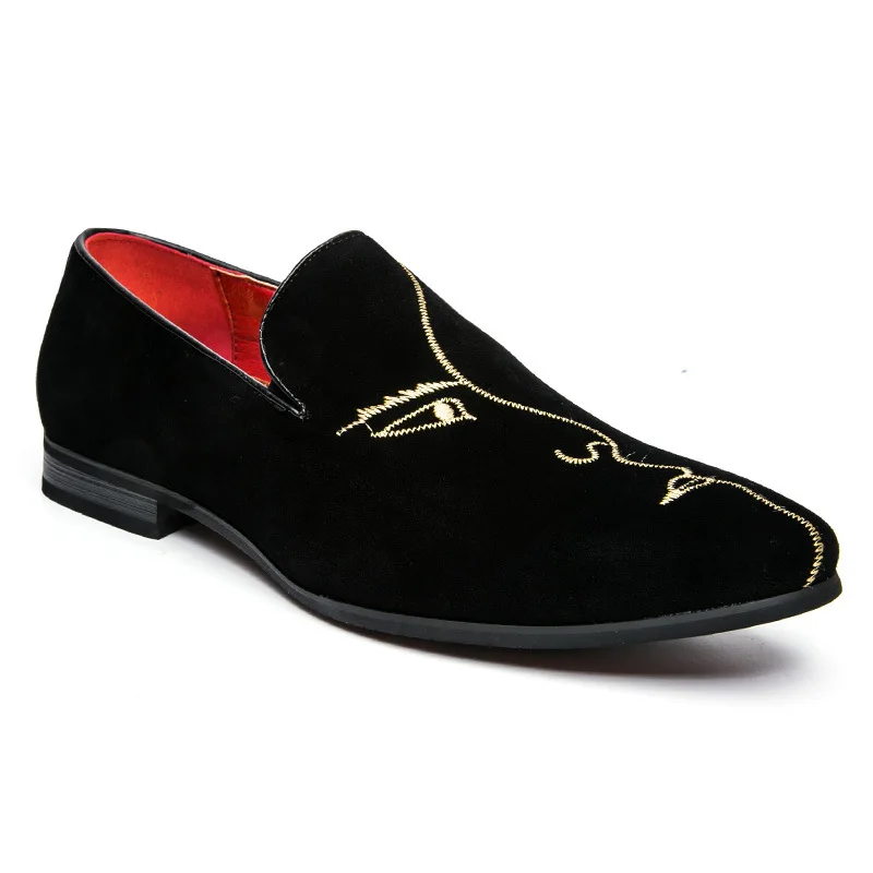 Hot Sale New Men's Comfortable Loafers Rhinestone Rivet Pointed Men Formal Shoes Men's Wedding Party Flat Shoes