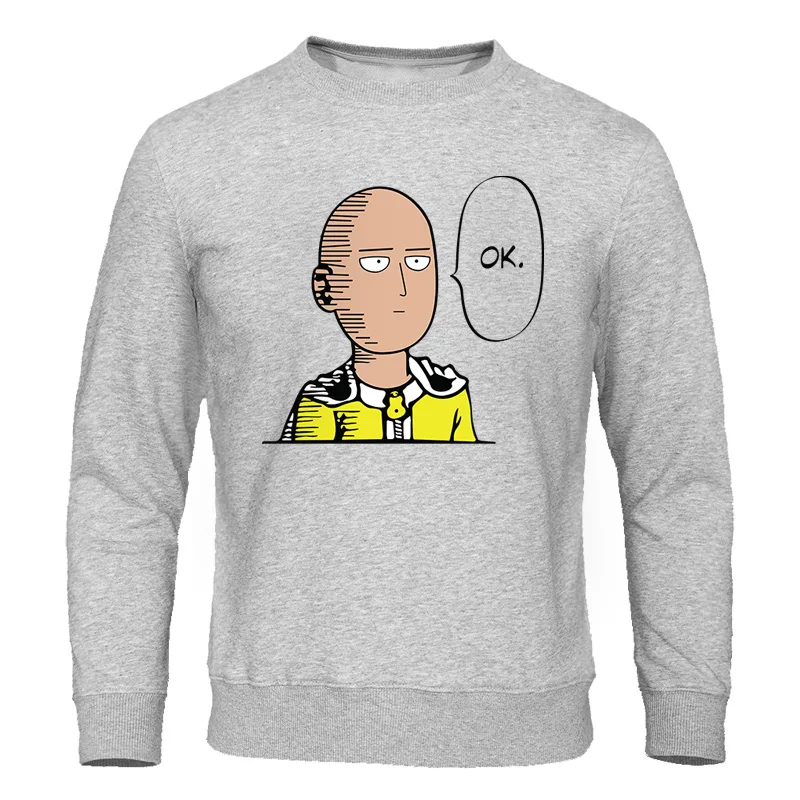 Аниме One Punch Man толстовки Saitama Sensei мужские японские свитшоты осень новая Толстовка Повседневная с круглым вырезом мужской спортивный костюм уличная одежда