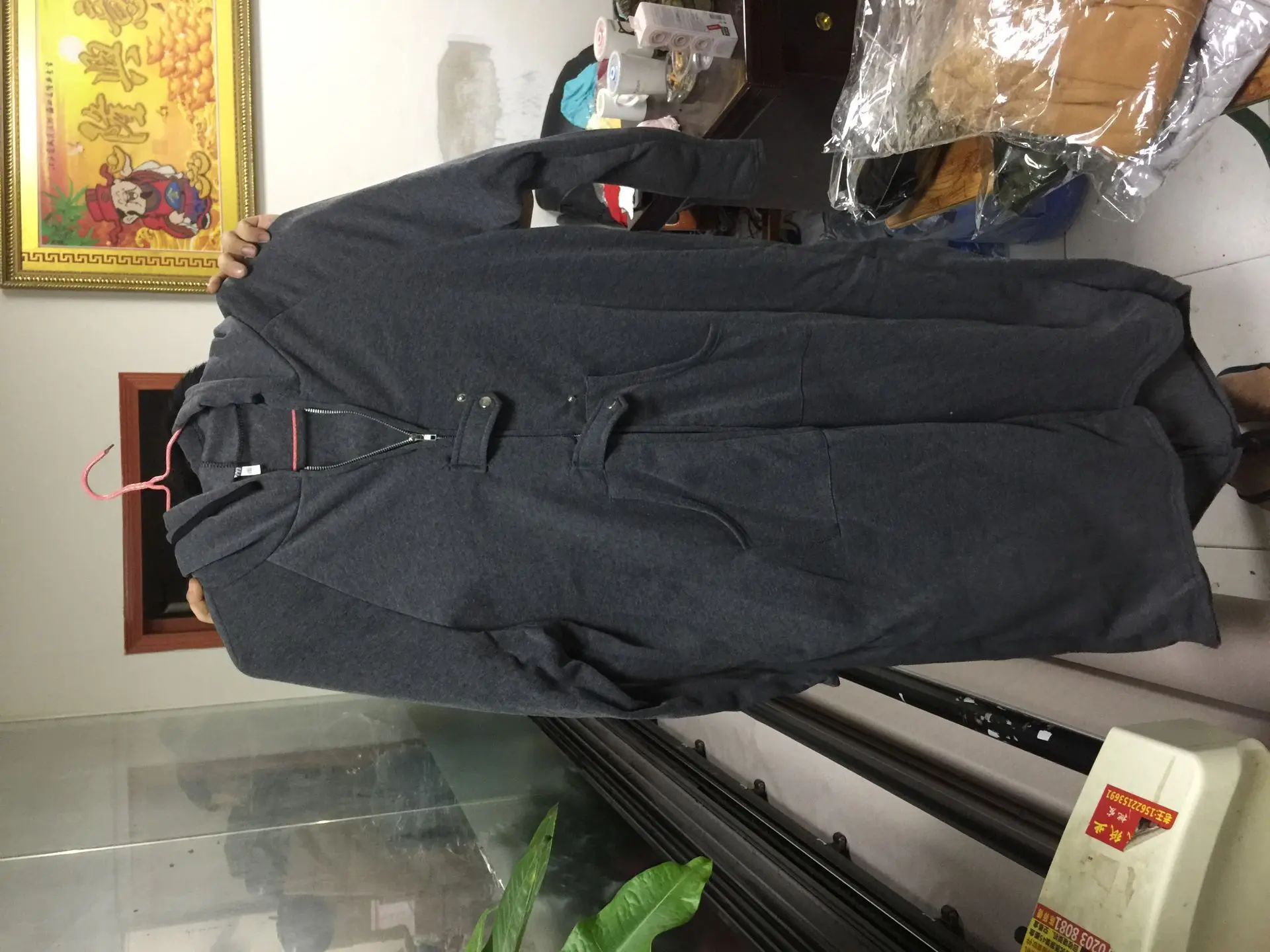 Стиль EBay Amazon Wish флисовое пальто на молнии с капюшоном длинное пальто S-5XL