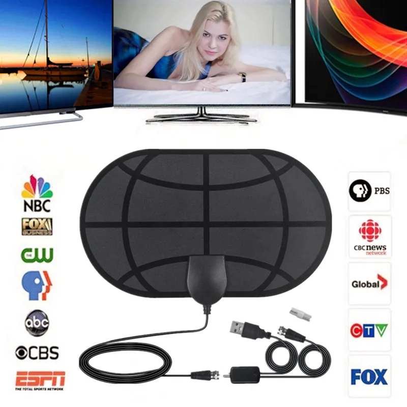 

Indoor satellite dish Signal receiver 300 Miles 4K Digital HD Antenna TV Antennes Amplifier Booster clear Radius DVB-T2 Aerial
