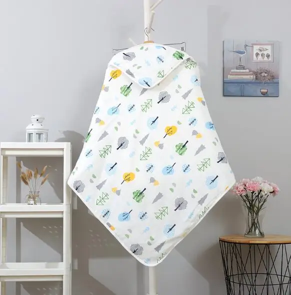 YMM034C-90X90cm Детское Пеленальное Одеяло s новорожденных с капюшоном одеяло коляска хлопчатобумажная накидка Многофункциональный мультфильм печати мальчик девочек ym040 - Цвет: YMM034C-90X90cm