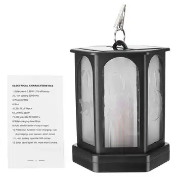 

Solar Sensor 96LED Flame Lamp Hanging Lantern Outdoor Courtyard Garden Landscape Decoration