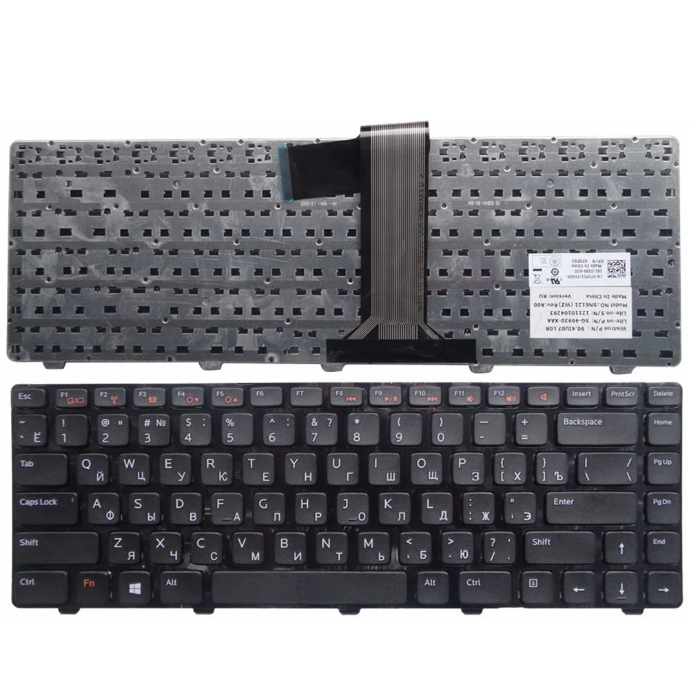 

Русская клавиатура для ноутбука Dell Inspiron N4040 M421R 5420 7420 14R 5520 7520 13Z N311z 14Z N411Z 14VR RU, черная рамка