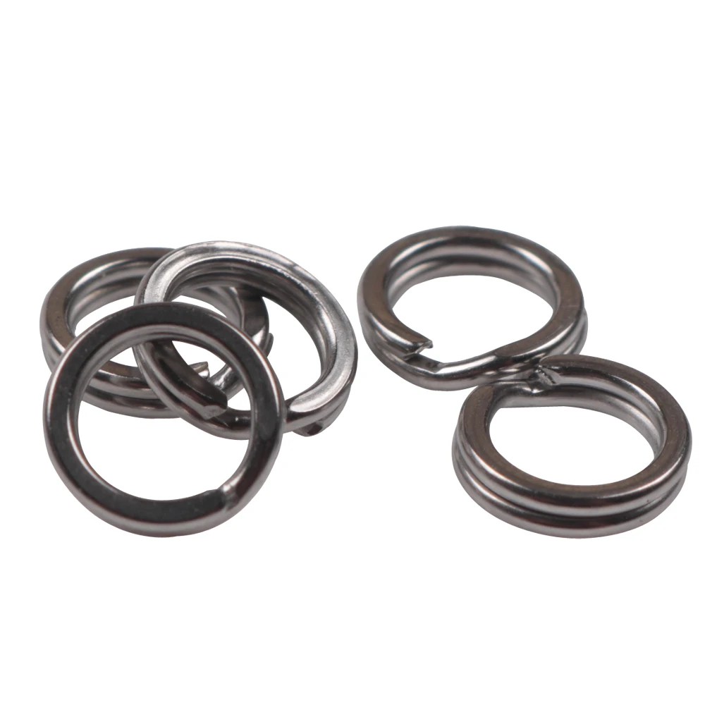 Fishing Accessories 50pcs/lot Stainless Steel Split Ring Diameter 4mm-12mm Heavy Duty Fishing Double Ring Connector