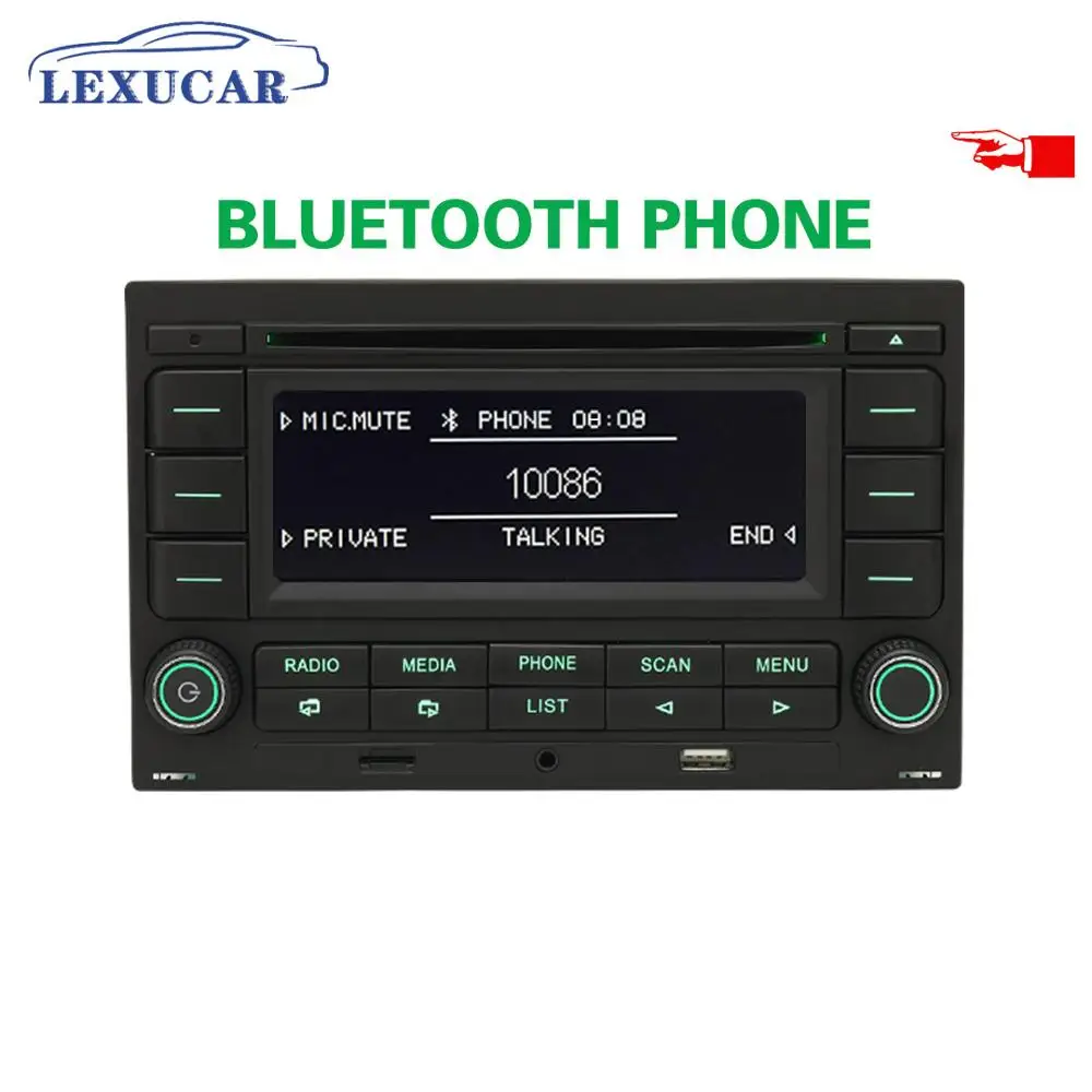 Bluetooth RCN210 CD-плеер зеленый светильник автомобильный Радио USB MP3 AUX 31G 035 185 для VW Skoda Polo 9N Golf Jetta MK4 Passat B5 RCN 210