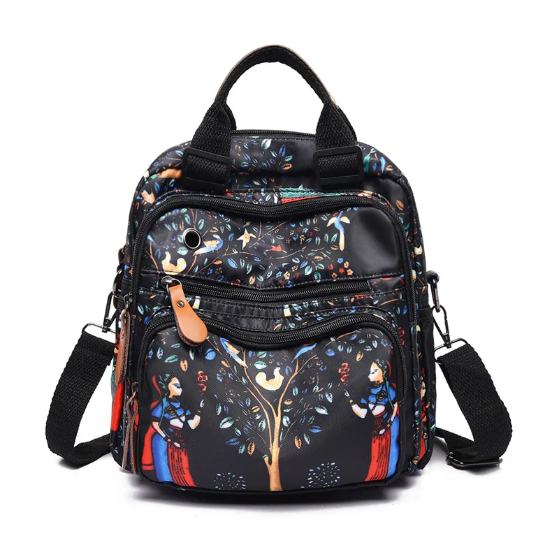  2019 The New Printed oxford fashion Ms Mummy bag Shoulder Backpack Go out High capacity Multifuncti