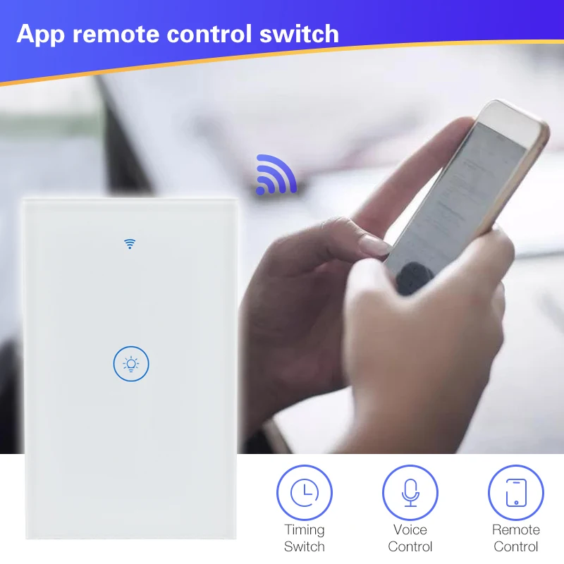 20 шт Wifi Smart US standard 1 банда настенный выключатель Tuya Smart Life App беспроводной пульт дистанционного управления работает с Alexa Google Home Mini