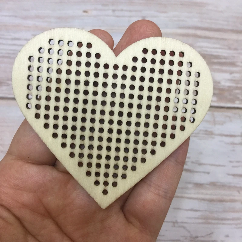 

Набор из 20 предметов, деревянные украшения для рукоделия с сердечками и крестиком