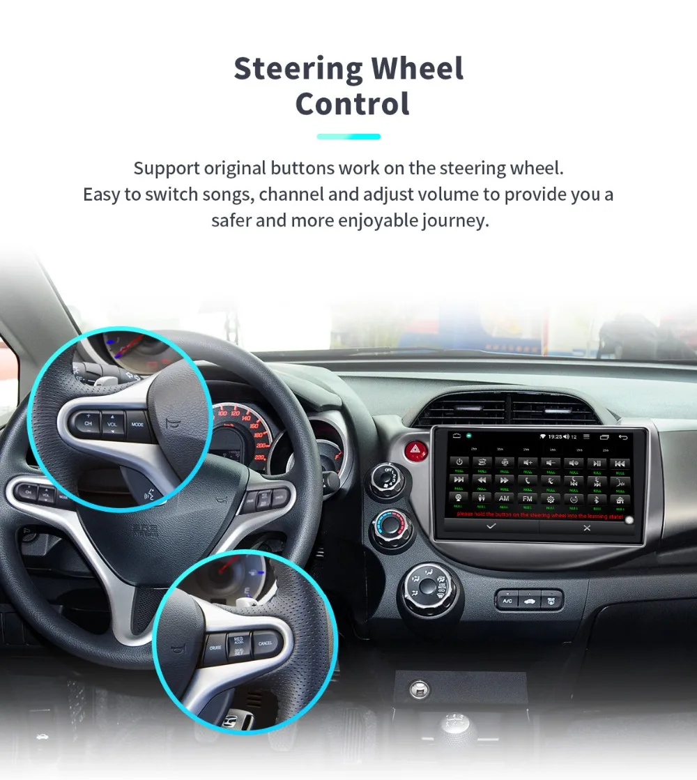 Top JOYING 1 din car radio Androrid 8.1 Octa Core 10.1" autoradio 2GB+32GB GPS head unit Car multimedia for Honda Fit 2008-2013 DSP 22