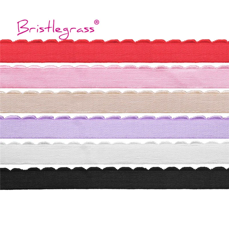 

BRISTLEGRASS 2 5 10 Yard 5/8" 15mm Shiny Bra Strap Elastic Plush Spandex Band Nylon Shoulder Tape Underwear Lingerie Sewing Trim