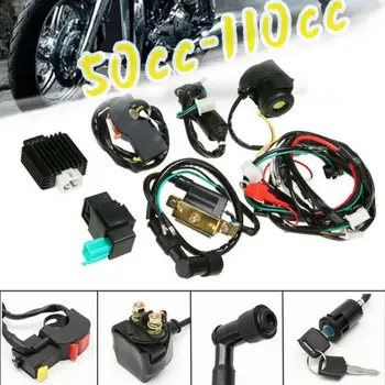 

NEW Off-Road Vehicle Atv Wiring Harness Wiring Loom Cdi Ignition Coil Kill Switch Plug Reconstruction Kit for 50Cc 70Cc 90Cc 110