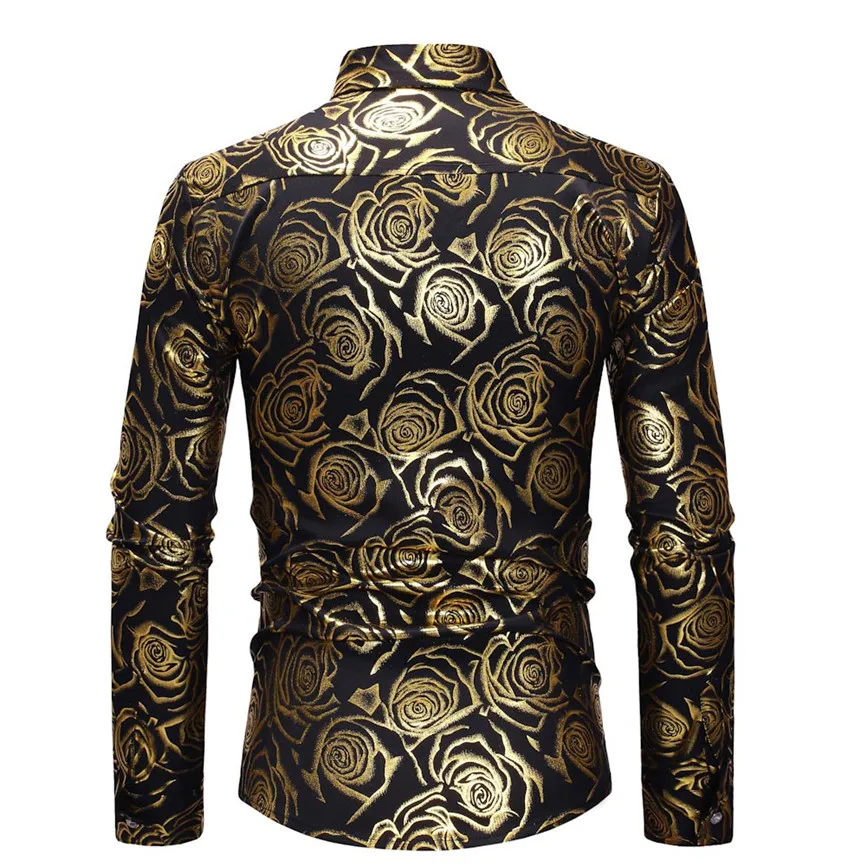 Chemise Homme Manche Longue De Lux, мужская рубашка с длинным рукавом, Осень-зима, с рисунком, большой размер, повседневный Топ, блузка, рубашки, Camisa Hombre