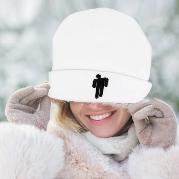 

Adult Little Man Embroidery Hip-Hop Women Beanie Stretch Warm Casual Soft Fashion Autumn Knitted Caps Winter Hats Bonnet
