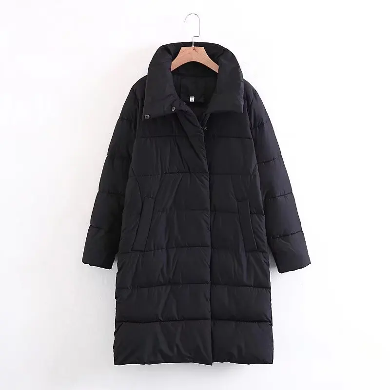 

2017 Western Style Autumn And Winter WOMEN'S Dress New Style Mid-length Large Lapel Cotton-padded Clothes