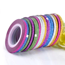 Lilyangel1-3 миллиметр ногтей Стикеры из золотых и серебряных нитей с тусклой полировкой, цветной рисунок с Пластик Line 6-Цвет Yiwu с клипсой