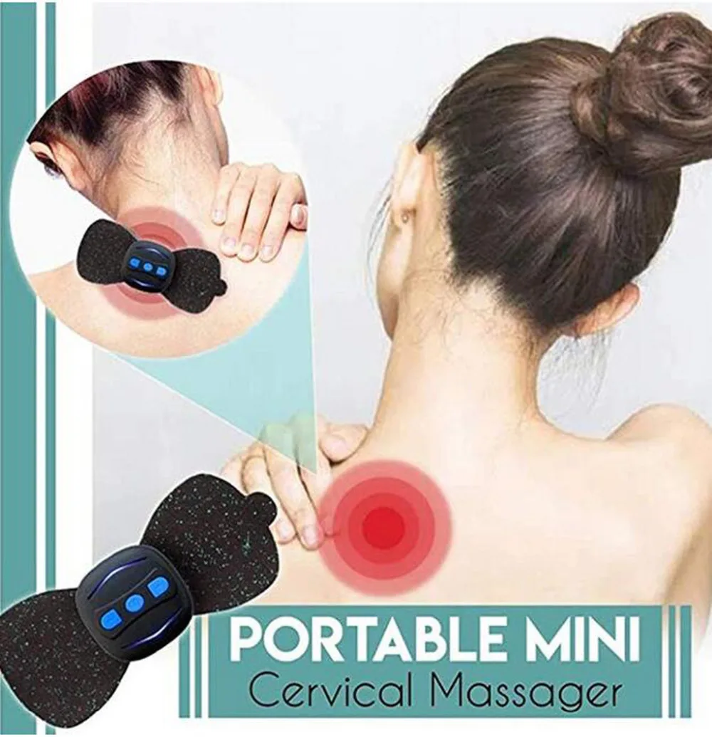 Portable Mini Cervical Massager Rechargeable Tissue Wireless Neck Massager for Muscles in the Neck ABS Muscle Stimulator #4R03 (5)