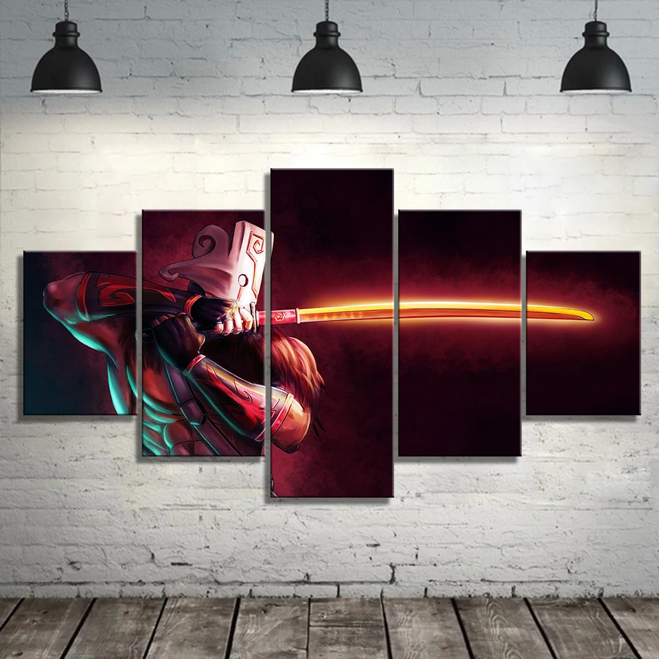  Modern Canvas Painting Modular Game Poster 5 Pieces 2 DotA Juggernaut Wall Art Home Decor Boys Room