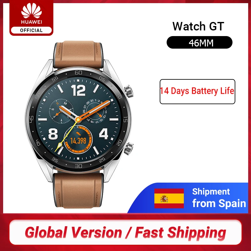 In Stock Global Version HUAWEI Watch GT Smart Watch 1.39'' Screen 14
Days Battery Life waterproof 5ATM test Heart Rate Tracker
