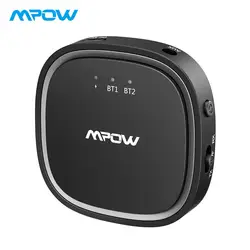 Mpow Топ Bluetooth 5,0 приемник передатчик APTX/APTX LL/APTX HD беспроводной адаптер с 3,5 мм AUX кабель для ТВ/автомобиля/наушников