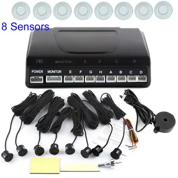 

a set no LED Display monitor 8 Sensors Reversing Radar System Parking Radar Buzzer car Parking Sensors 8 colors for option