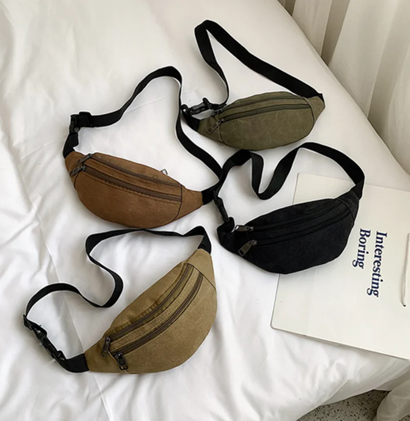 Riñonera informal para hombre y mujer, bolso de cintura para teléfono, cinturón deportivo, bolsa de lona para cadera, bolso de plátano
